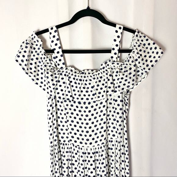 Maison Jules Polka Dot Midi Dress Size 2 - Picture 5 of 8